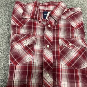 Boys Wrangler western cowboy pearl snap button down shirt